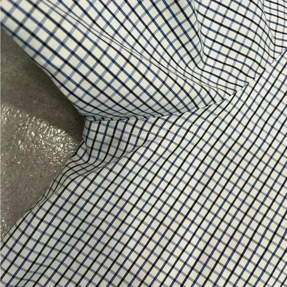[17]LL Bean Blue Mini Check Oxford  Wrinkle Resistant Dress Shirt - Picture 6 of 10